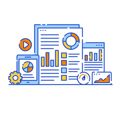 Canvas Print - business data in flat style illustration design, editable vector