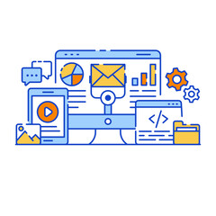 Canvas Print - business data in flat style illustration design, editable vector