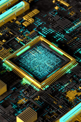 Detail of industrial computer cpu.
