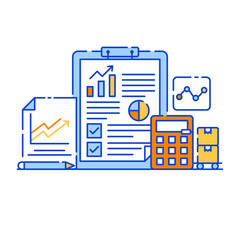 Canvas Print - reporting stock flat illustration design, editable vector