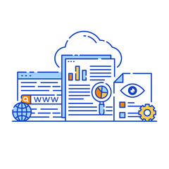 Canvas Print - reporting stock flat illustration design, editable vector