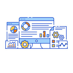 Poster - 
Admin dashboard flat illustration, editable vector 

