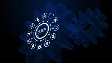 Internet, business, Technology and network concept. SAP System Software Automation concept on virtual screen data center