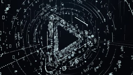 Wall Mural - presentation digital symbol of playing music or video. abstract virtual sign of playing multimedia.