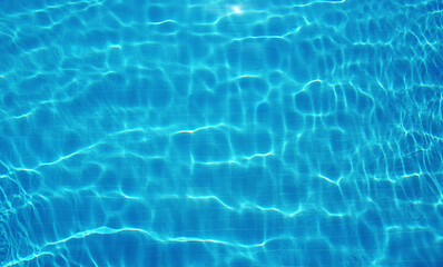  Surface of blue pool.