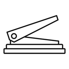 Sticker - Puncher device icon, outline style