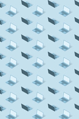 Creative pattern from 3D laptops.