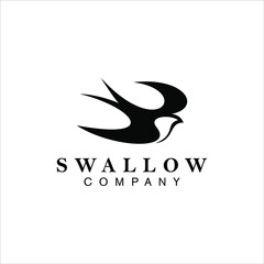 Wall Mural - Simple Swallow Logo Design Small Bird Vector Animal Illustration for Nature or Wildlife Symbol Element Template Ideas