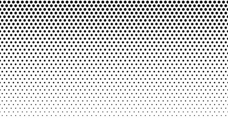 Wall Mural - Halftone dot. Seamless border pattern. Fade gradient. Background dots. Point noise texture. Overlay effect. Gradation opacity transition. Half tone polka. Pop art polkadot design. Dotted poka. Vector