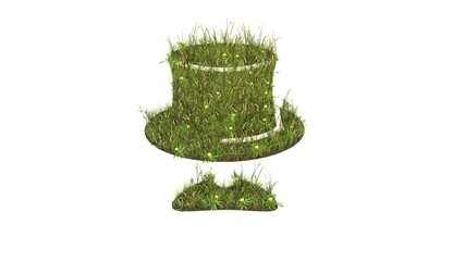 Sticker - 3d rendered grass field of symbol of gentleman isolated on white background