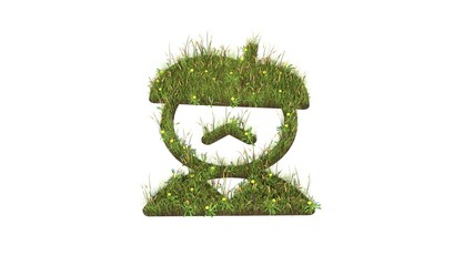 Sticker - 3d rendered grass field of symbol of french man isolated on white background