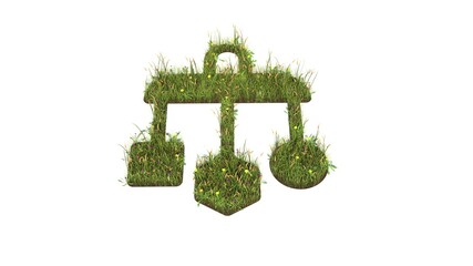 Sticker - 3d rendered grass field of symbol of crib mobile isolated on white background