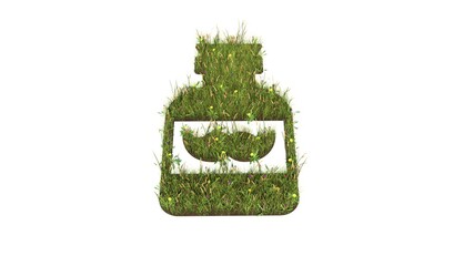 Sticker - 3d rendered grass field of symbol of after shave water isolated on white background