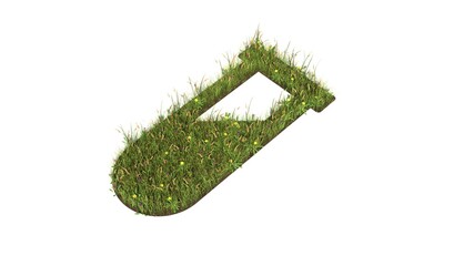 Sticker - 3d rendered grass field of symbol of vial isolated on white background