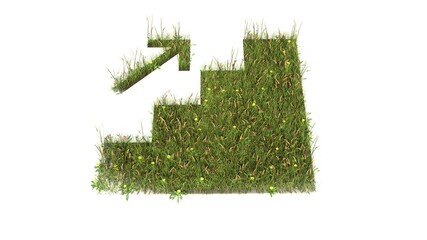 Sticker - 3d rendered grass field of symbol of promotion isolated on white background