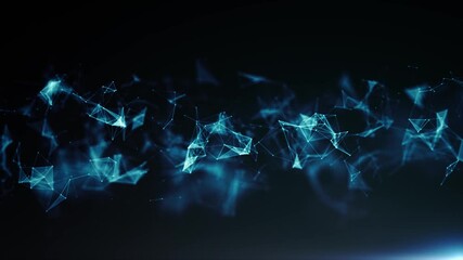 Abstract Plexus Geometrical Background Loop/ 4k animation of an abstract technology background with moving lines and dots for network digital data concept and communication seamless looping