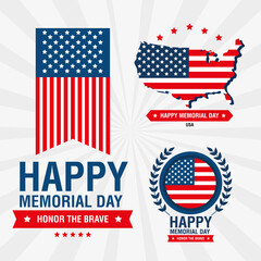 Sticker - memorial day emblems