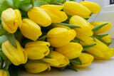 Fototapeta Tulipany - Bright spring bouquet of tulips. Mother's Day