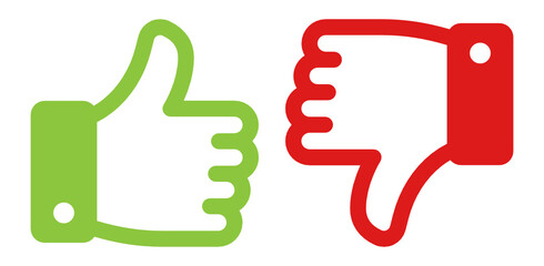 Poster - Thumb up and thumb down sign. Vector illustration