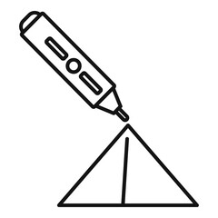 Poster - 3d office pen icon, outline style