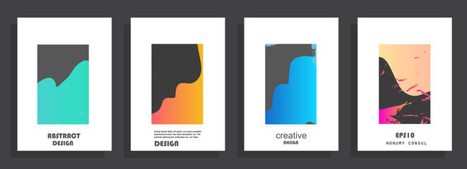 Artistic covers design. Creative colors backgrounds. Trendy futuristic design