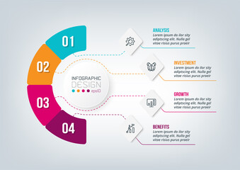 Wall Mural - Business or marketing diagram infographic template.