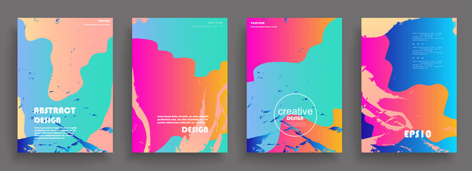 Artistic covers design. Creative colors backgrounds. Trendy futuristic design