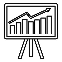 Poster - Crisis chart icon, outline style