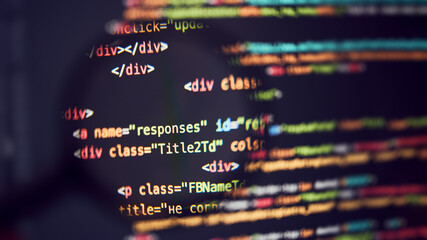 Wall Mural - programming code background. abstract code background