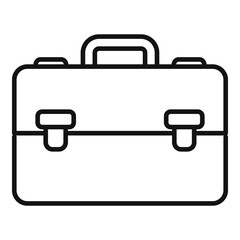 Poster - Manager suitcase icon, outline style