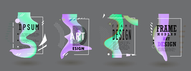 Artistic covers design. Creative colors backgrounds. Trendy futuristic design