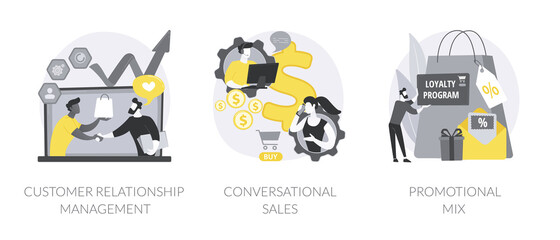 Wall Mural - selling strategy abstract concept vector illustrations.