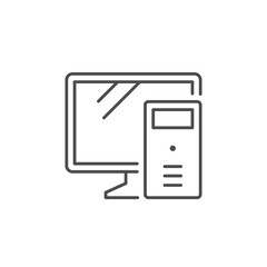 Personal computer line outline icon