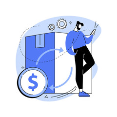 Wall Mural - returns and refunds abstract concept vector illustration.