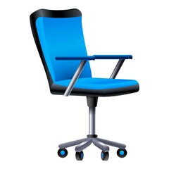 Wall Mural - Blue desk chair icon, cartoon style