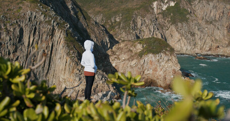 Sticker - Woman enjoying the sea view