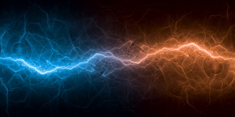 Cool abstract lightning, fire and ice energy