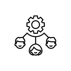 Wall Mural - Organization Structure Vector Outline icon style illustration. 