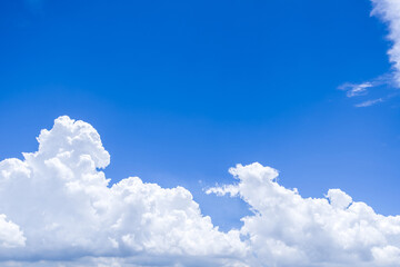 Blue sky with white clouds in fresh day.