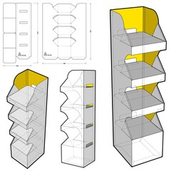 Box for Display Stand and Die-cut Pattern.