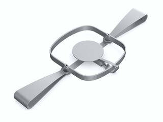 Wall Mural - bear trap on white background. Isolated 3D illustration