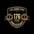 © JohnyBlack - 176 years anniversary celebration shield design template. Vector and illustration