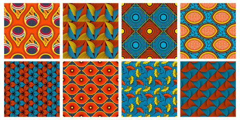 ethnic wax textile pattern. african abstract wax seamless ornaments vector background illustration s