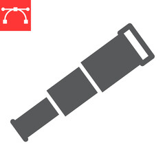 Wall Mural - spyglass glyph icon, sea and optical, telescope vector icon, vector graphics, editable stroke solid 