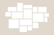 © Studio Cantath - Photo frames collage mockup. Blank geometric shapes. White color pallet, rectangle frames montage. Vector art