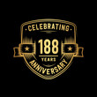 © JohnyBlack - 188 years anniversary celebration shield design template. Vector and illustration