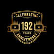 © JohnyBlack - 192 years anniversary celebration shield design template. Vector and illustration