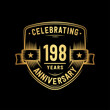 © JohnyBlack - 198 years anniversary celebration shield design template. Vector and illustration