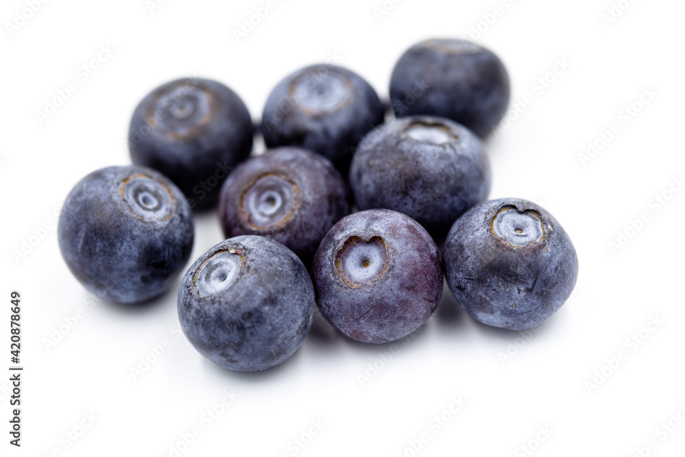 Blueberry isolated on white background - obrazy, fototapety, plakaty 