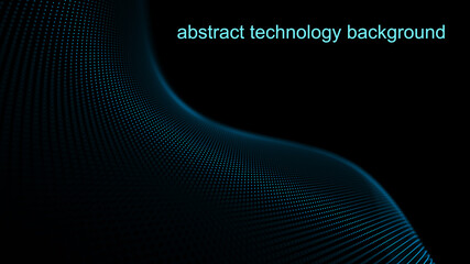 Wall Mural - Futuristic wave. Technology background. 3D visualization of big data. Analytical presentation. 3D rendering.